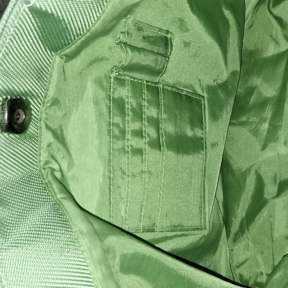 Vintage Tommy Hilfiger canvas handbag purse - green/brown leather - Picture 13 of 16